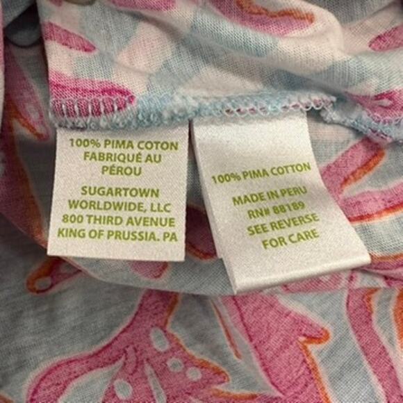 Lilly Pulitzer Women's XS Long Sleeve Pink‎ Coral 100% Pima Cotton Top Colorful - Picture 9 of 10